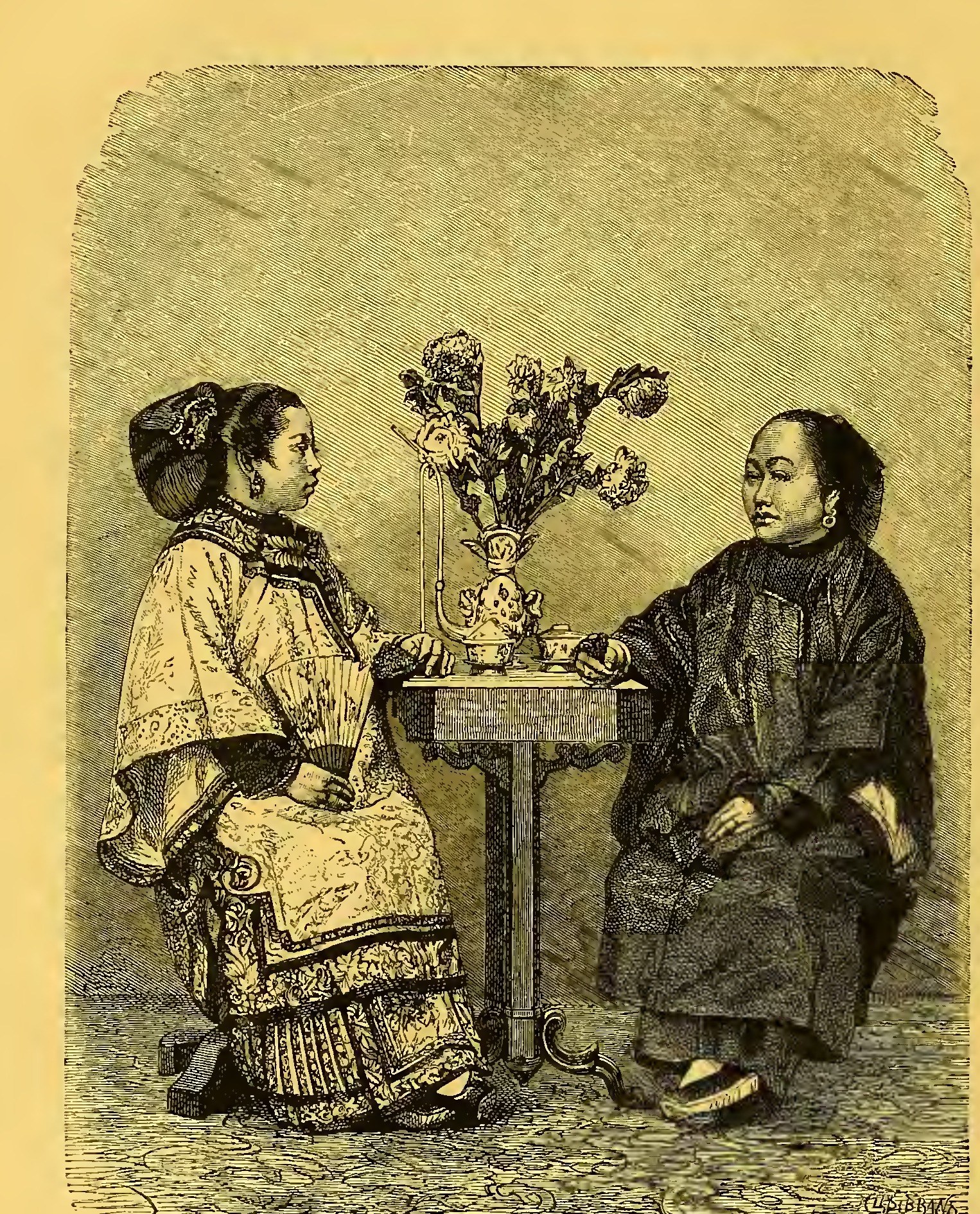 图八：华南妇女——盛装小脚妇女及其大脚女仆